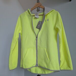 Under Armour neon yellow girls hoodie NWT size YL